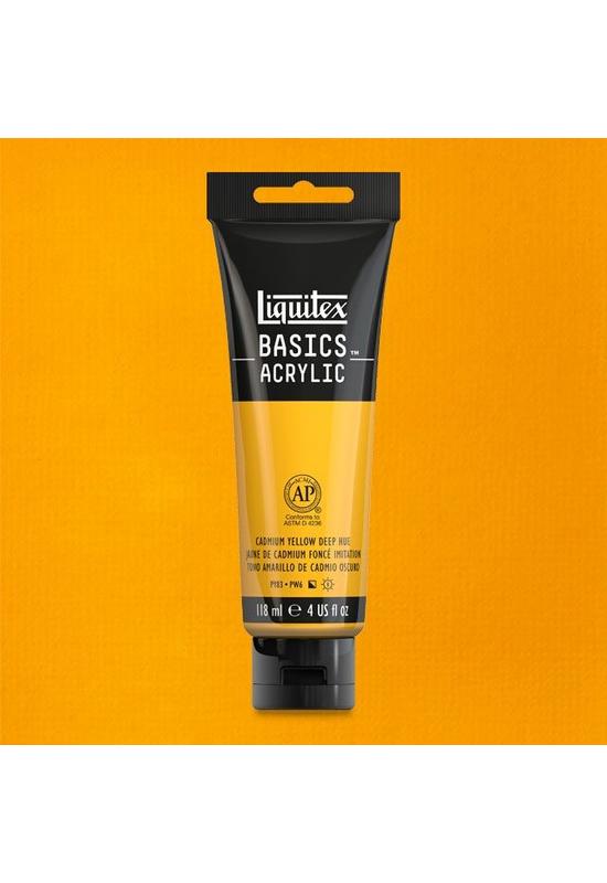 LIQUITEX BASICS AKRILFESTÉK, 118 ML - 153, CADMIUM YELLOW DEEP