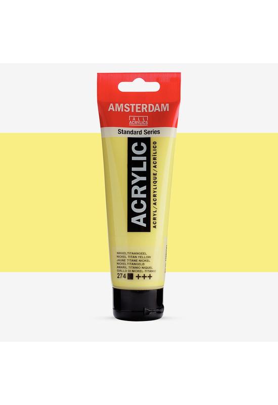 TALENS AMSTERDAM AKRILFESTÉK, 120 ML - 274, NICKEL TITAN YELLOW