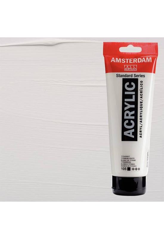 TALENS AMSTERDAM AKRILFESTÉK, 250 ML - 105, TITANIUM WHITE