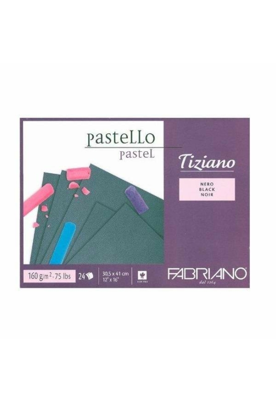 FABRIANO TIZIANO PASZTELL TÖMB, 24 lap, FEKETE, 160G, A4