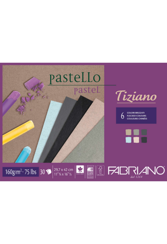 Fabriano TIZIANO pasztelltömb  29,7X42, 30lap 160g szürkés árnyalatok